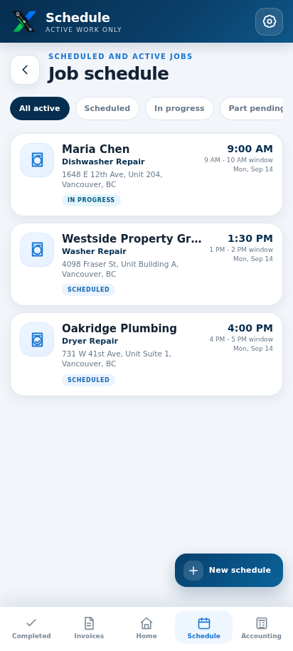 Jobs: A schedule that stays actionable